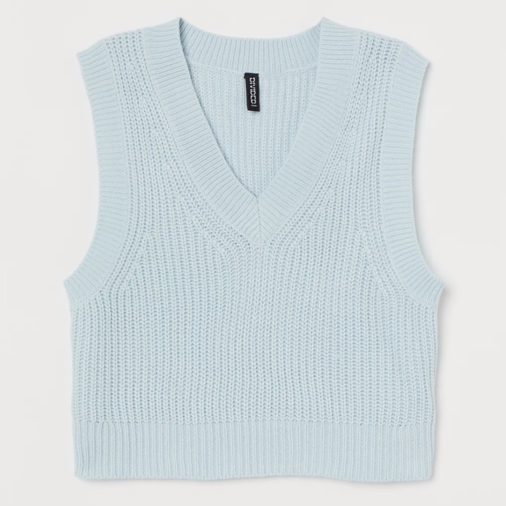 Divided H&M Light Blue Short Sweater Vest